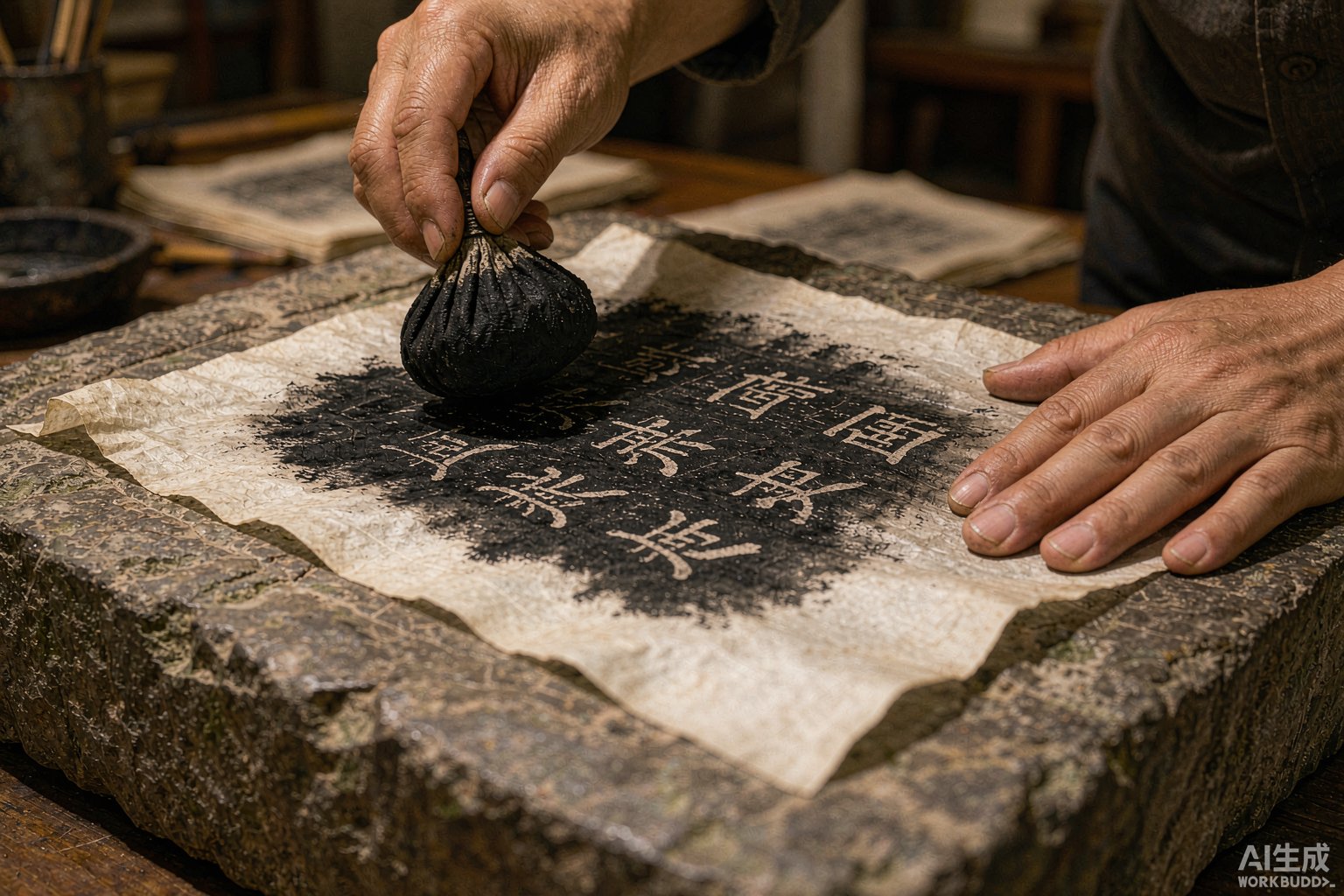 碑帖拓片——把石头上的字「印」进纸里的手艺