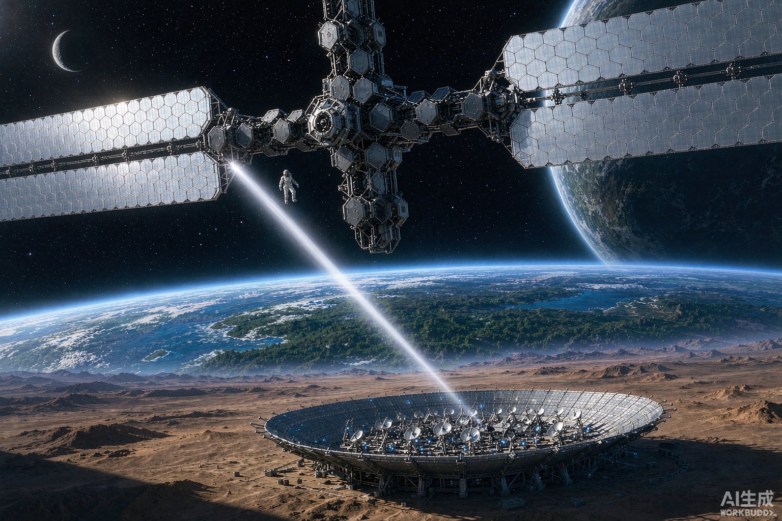 空间太阳能电站:巨型阵列向地球传送能量的科幻构想